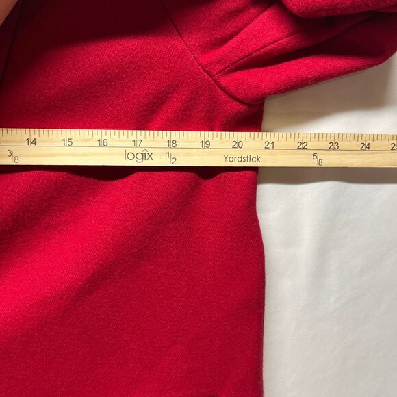 Sag Harbor Wool Blazer Bright Red Womens 12 Single Button Holidays Career Jacket - Picture 9 of 11